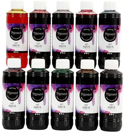 Flydende Akvarelmaling, ass. farver, 250 ml/ 10 pk.