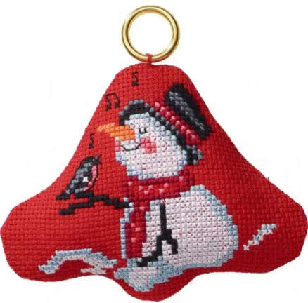 Permin Broderikit Snemand i klokke 9x8cm
