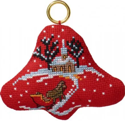 Permin Broderikit Kane/kirke i klokke 9x8cm