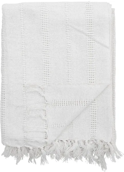 BLOOMINGVILLE Niccoline Plaid, Natur, Bomuld W: 130cm, L: 150cm