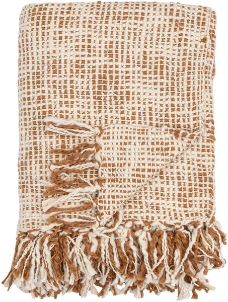 BLOOMINGVILLE Giulia Plaid, Natur, Bomuld W: 125cm, L: 150cm